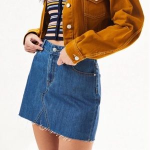 Pacsun Distressed Hem Denim Mini Skirt